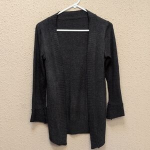 Elegant Charcoal Open Front Cardigan